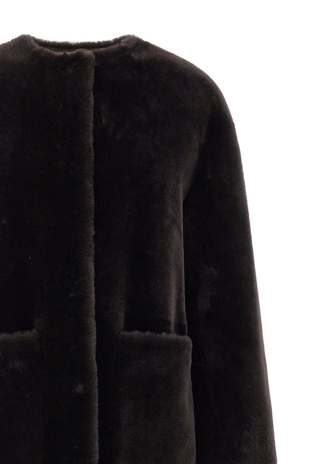 Blancha Shearling Coat With Patch Pockets
