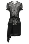 THE ATTICO Mini Dress - Lace Bodice and Asymmetrical Hem