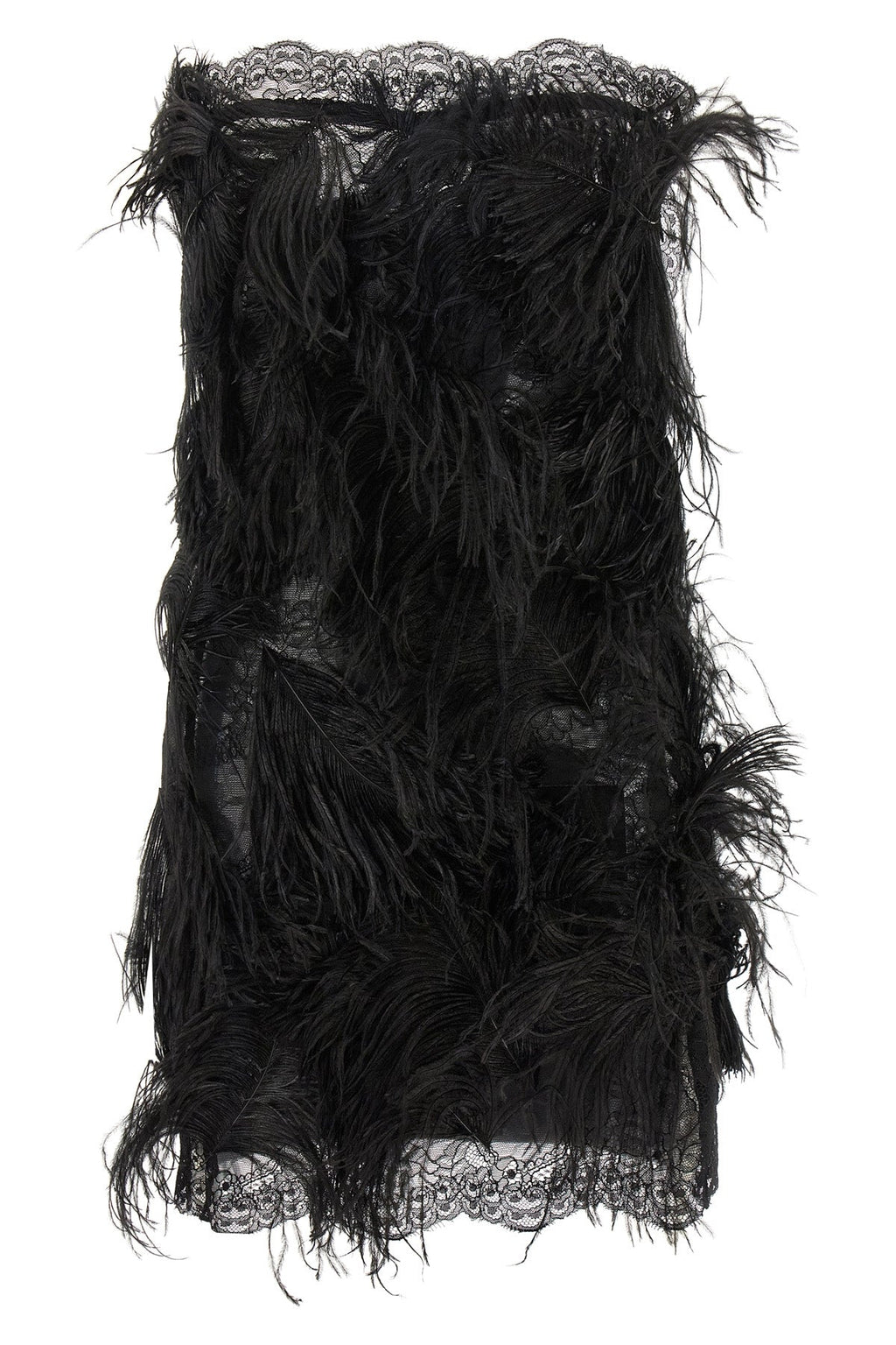THE ATTICO Mini Dress With Feathers And Lace
