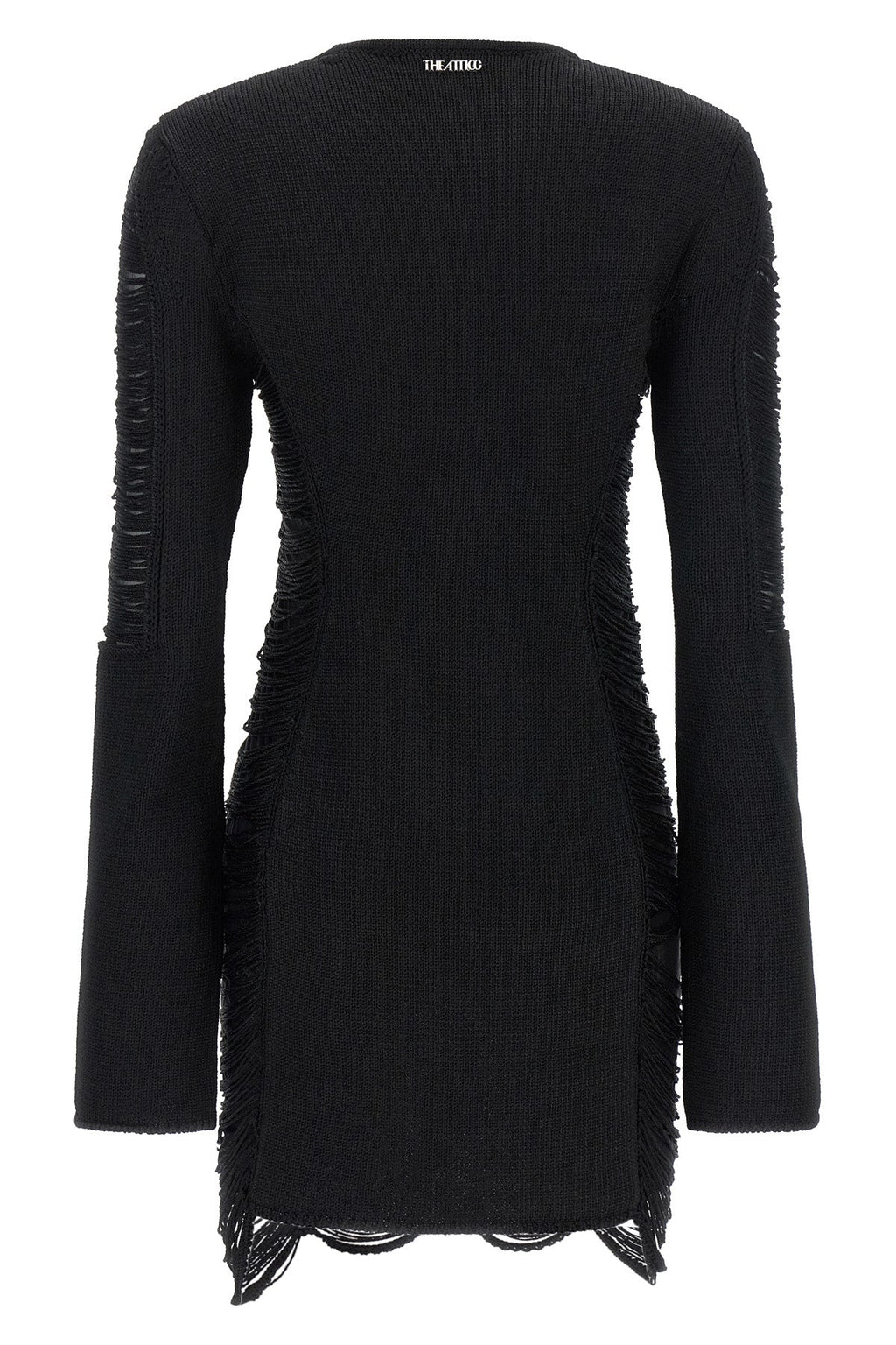 THE ATTICO Fringed knit mini dress