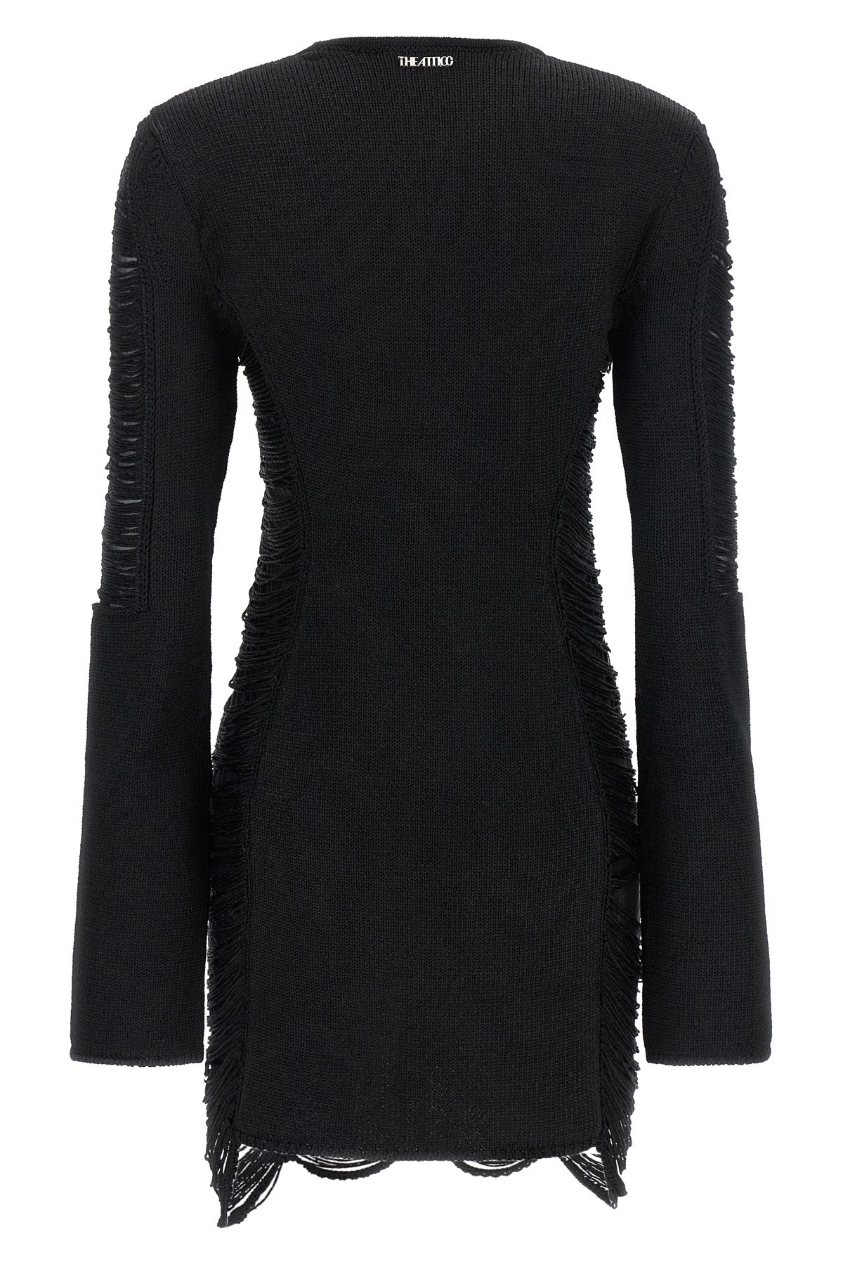 THE ATTICO Fringed knit mini dress