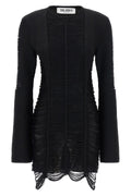 THE ATTICO Fringed knit mini dress