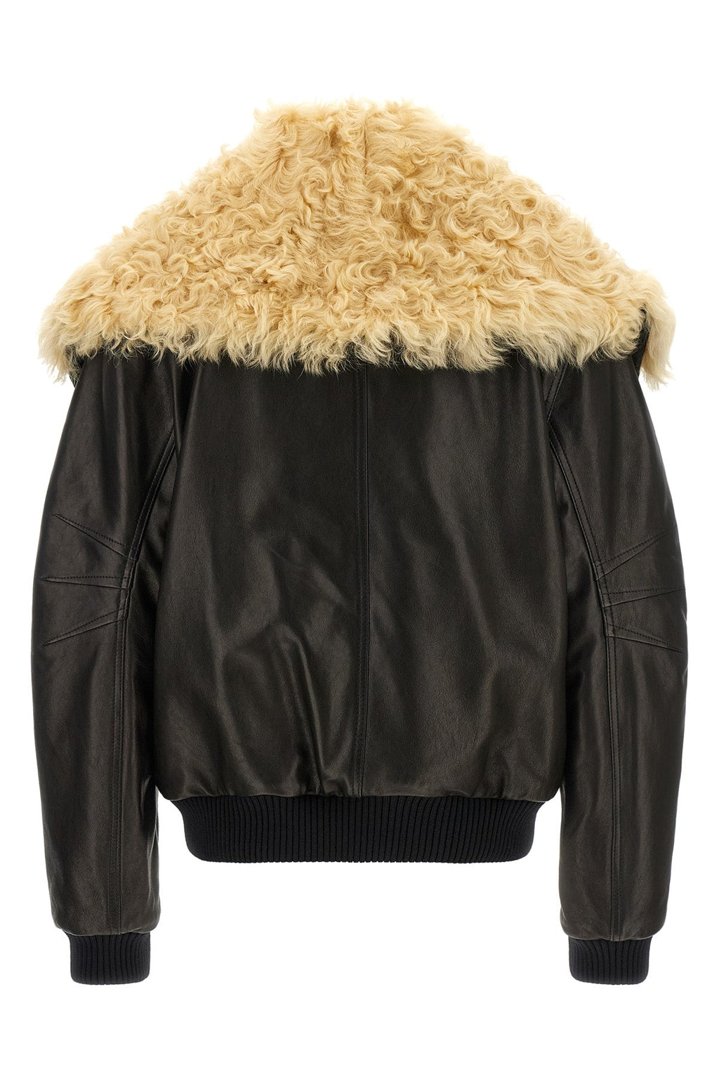Shearling neck bomber jacket