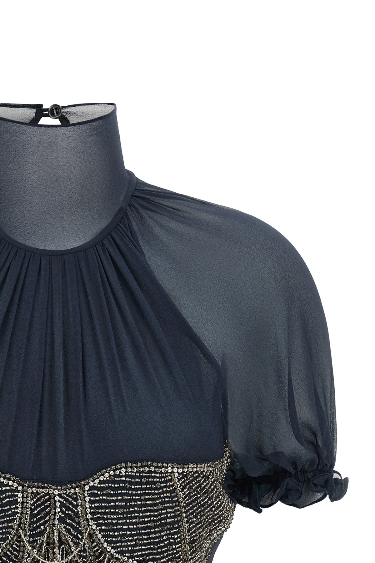 THE ATTICO Silk top with jewel embroidery