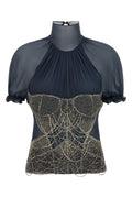 THE ATTICO Silk top with jewel embroidery