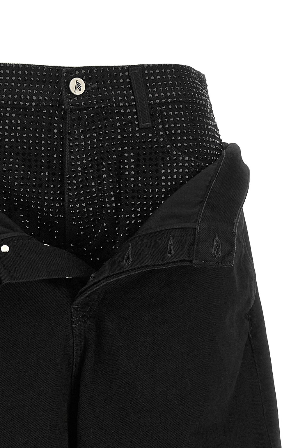 Crystal-Embellished Cropped Jeans