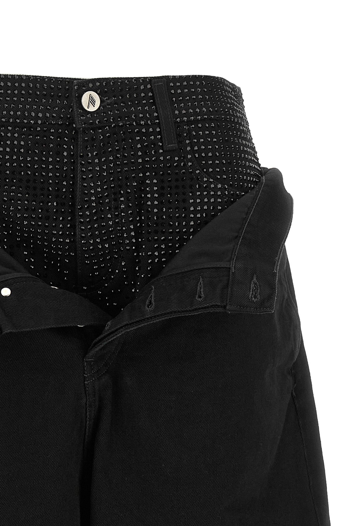 Crystal-Embellished Cropped Jeans