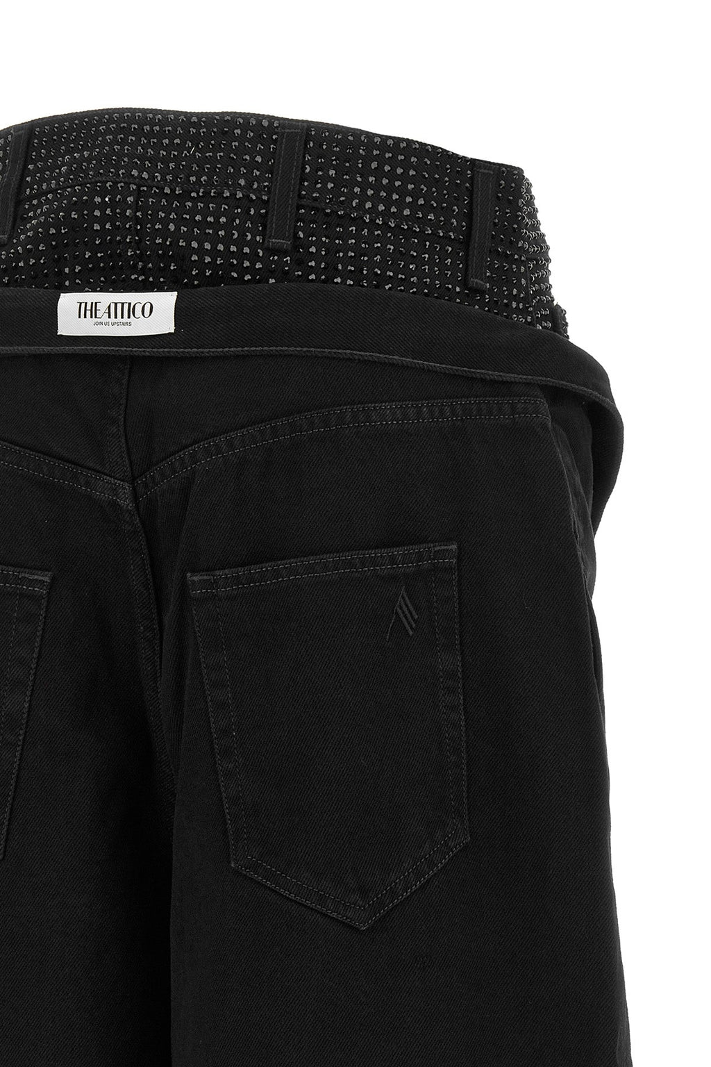 Crystal-Embellished Cropped Jeans