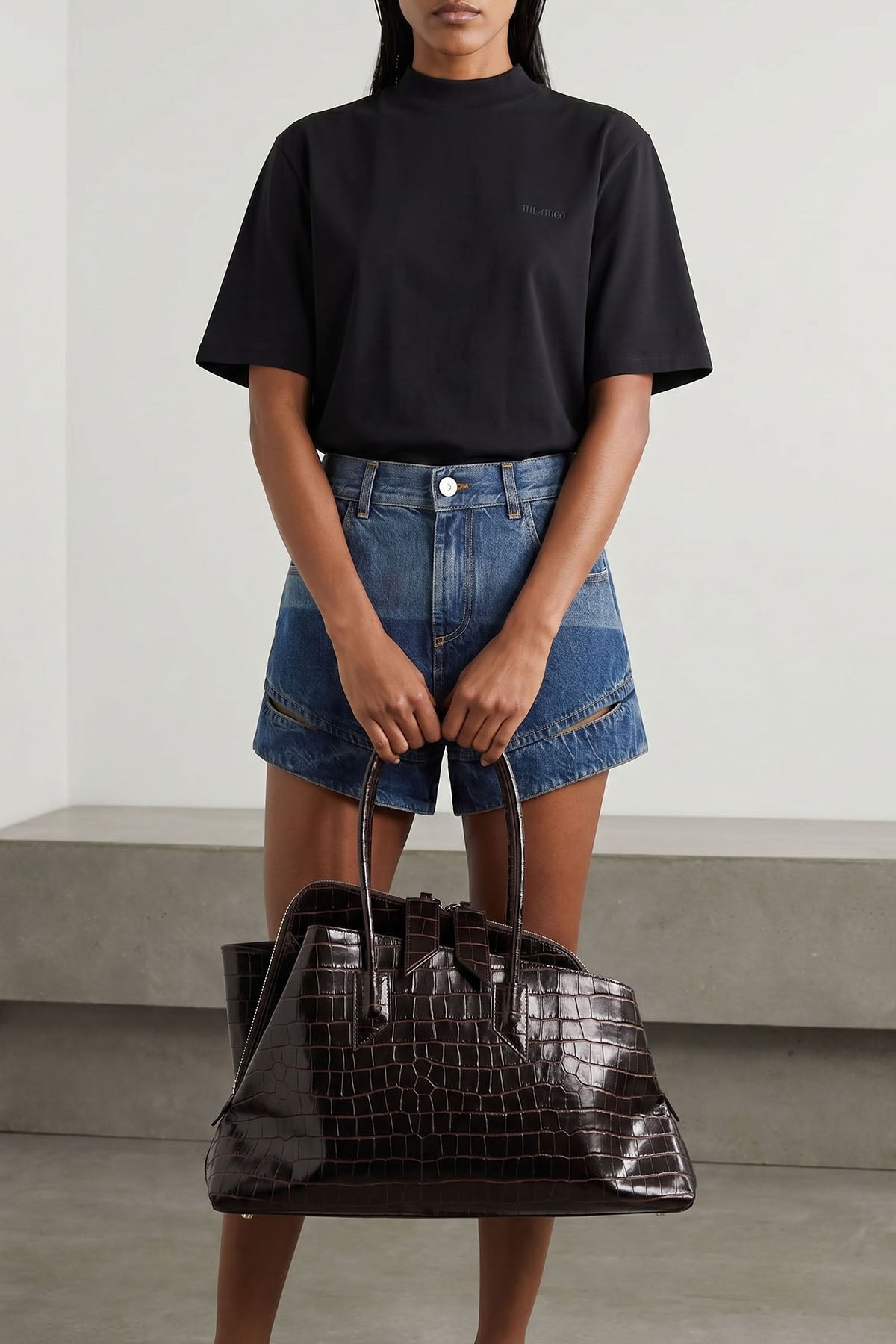 Mock-neck T-shirt
