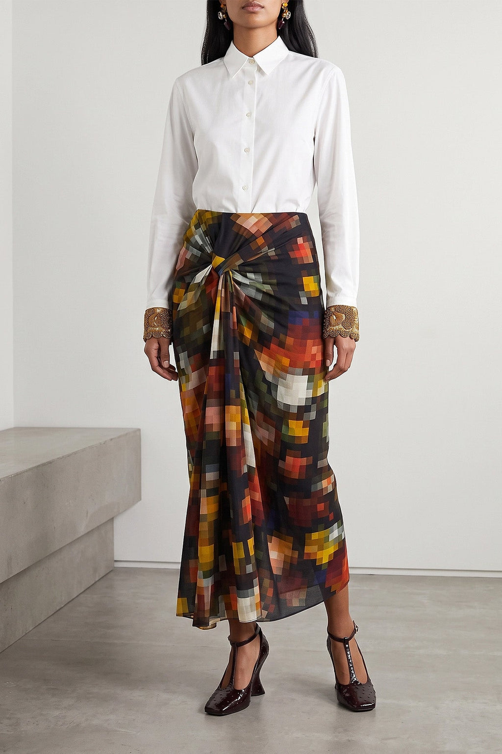 Embroidered Cuff Shirt