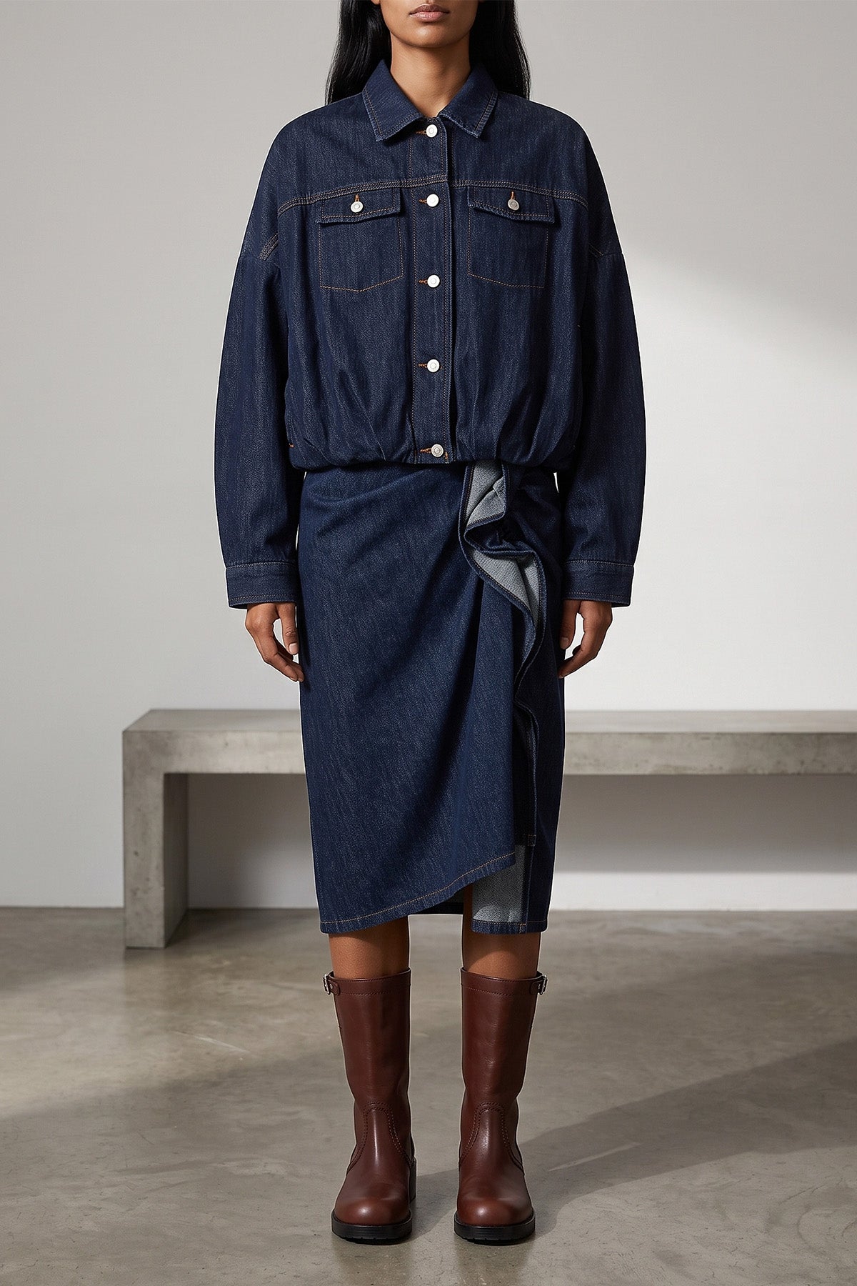 Asymmetric Draped Skirt