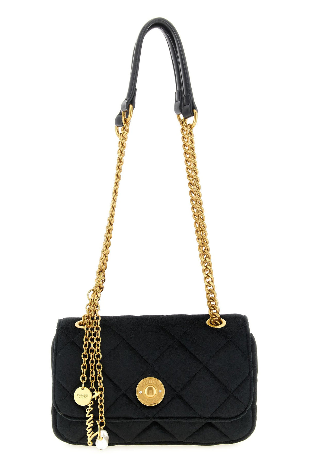 Twinset Quilted Shoulder Bag with Chain Strap