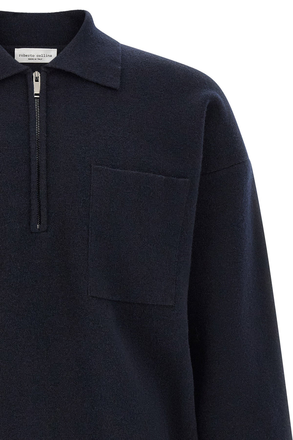 Roberto Collina Polo Sweater with Metal Zip Detail