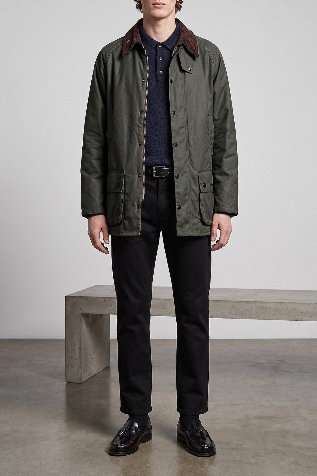 Roberto Collina Long-Sleeved Polo with Brushed Finish