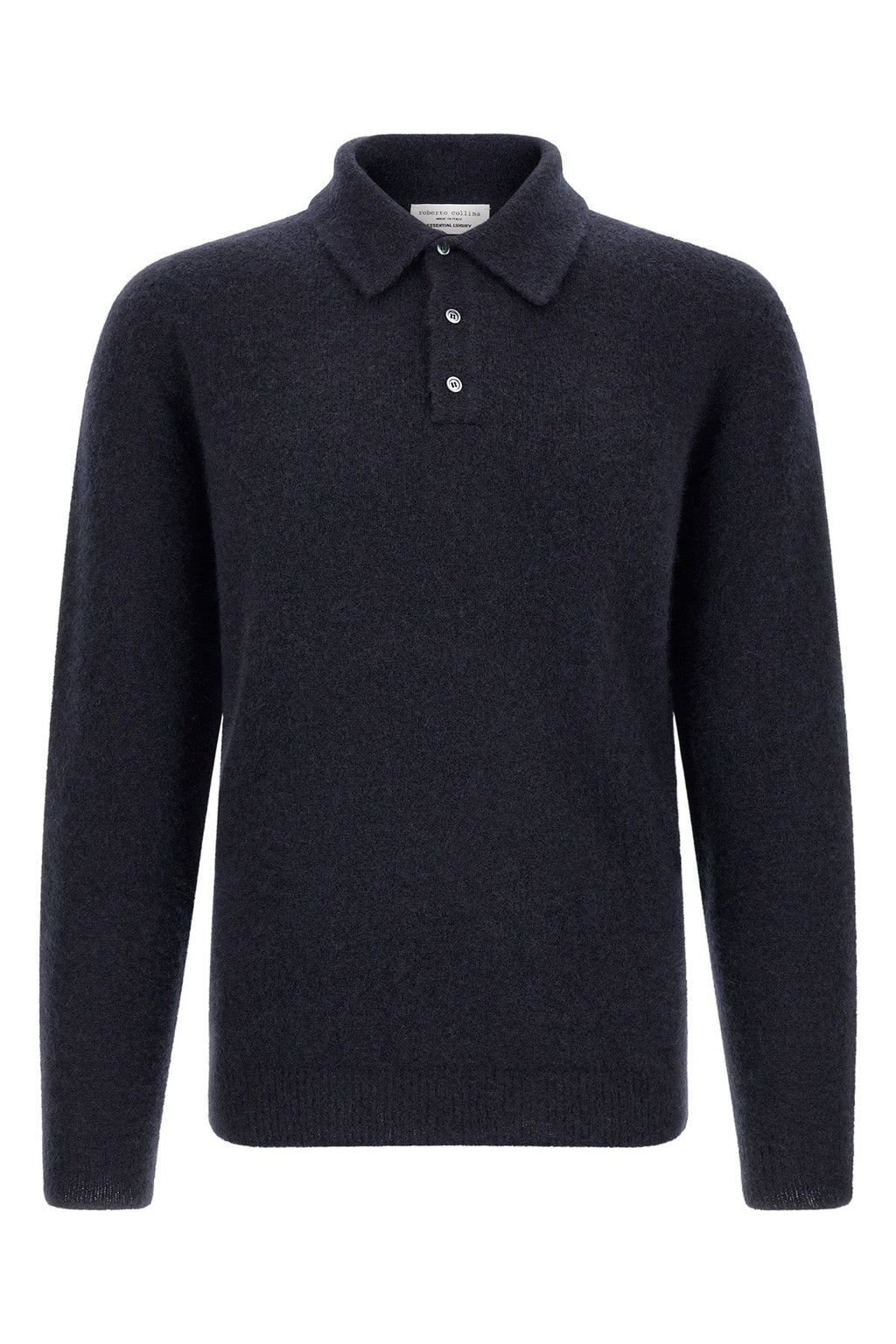 Roberto Collina Long-Sleeved Polo with Brushed Finish