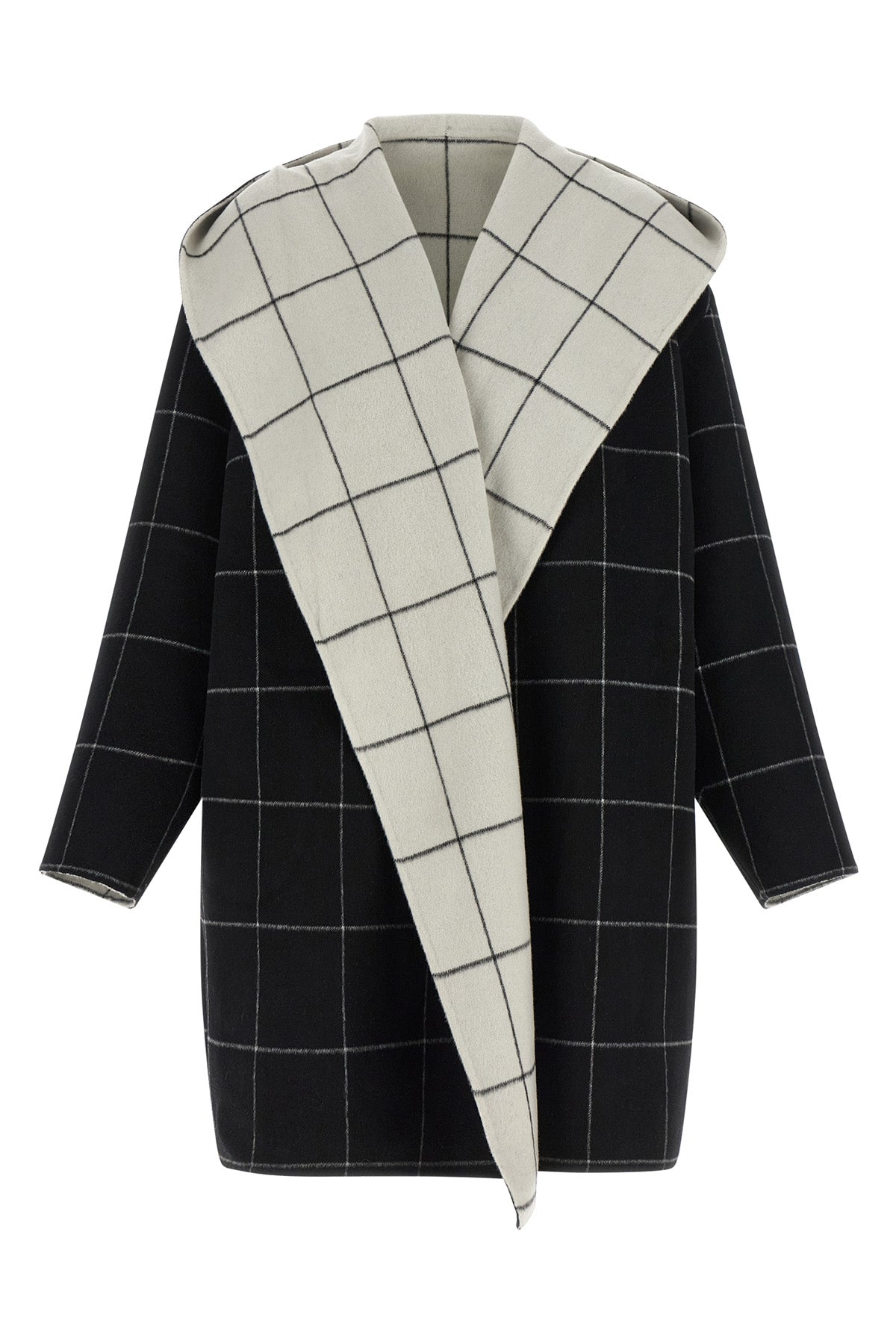 Reversible 'Windowpane Hoodie' Coat