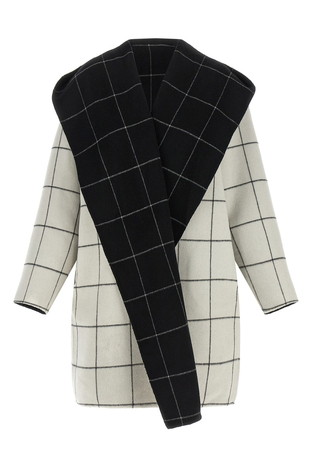 Reversible 'Windowpane Hoodie' Coat