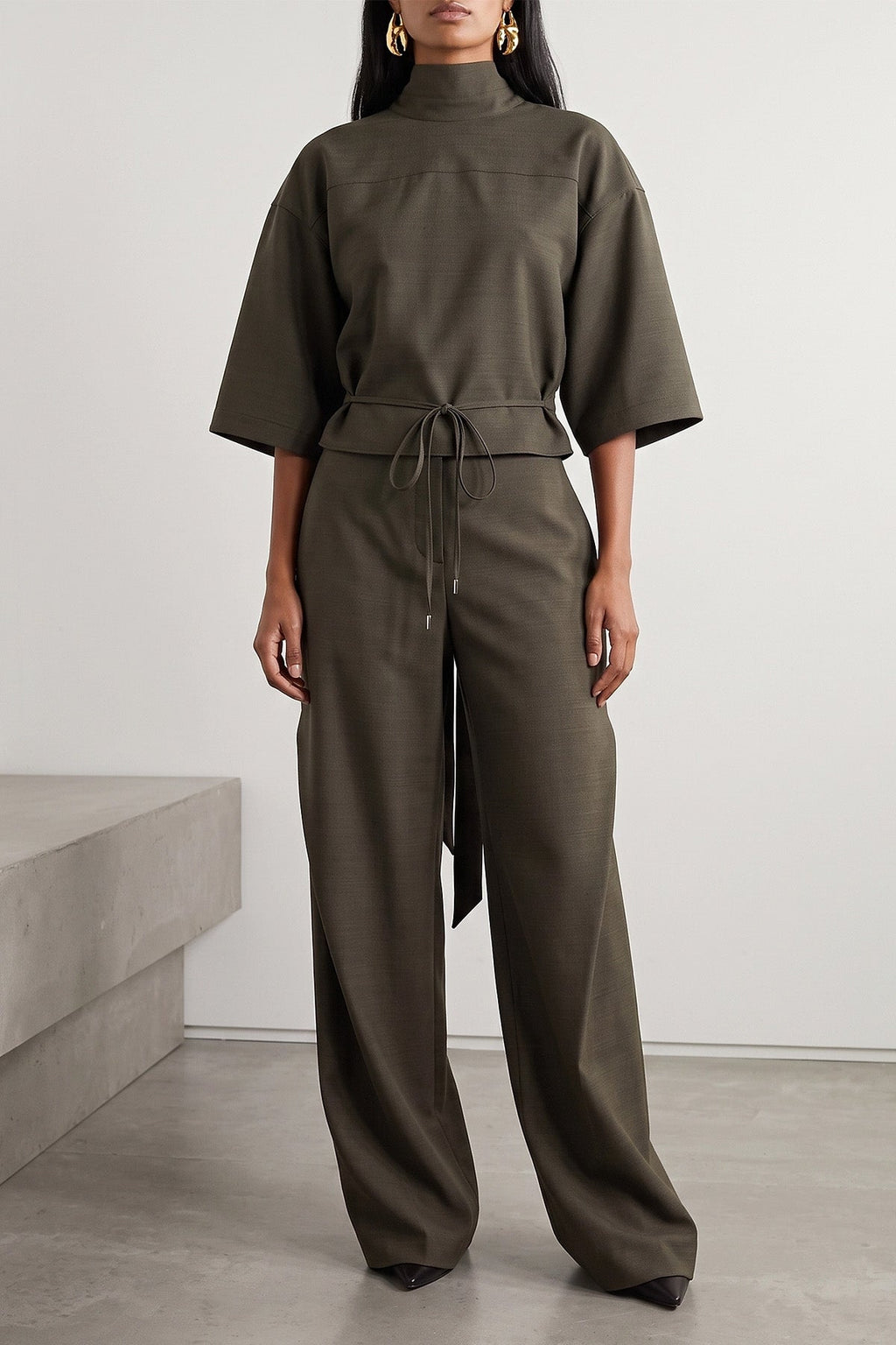 JACQUEMUS Wool Blouse With Scarf Collar