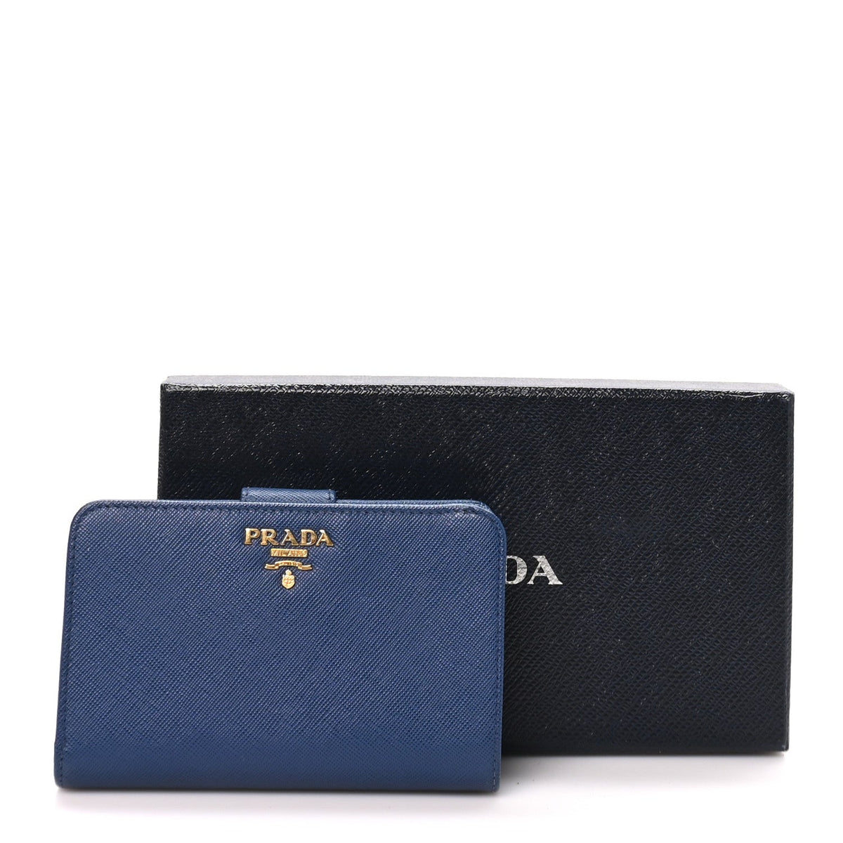 Saffiano Metal Compact Wallet Bluette