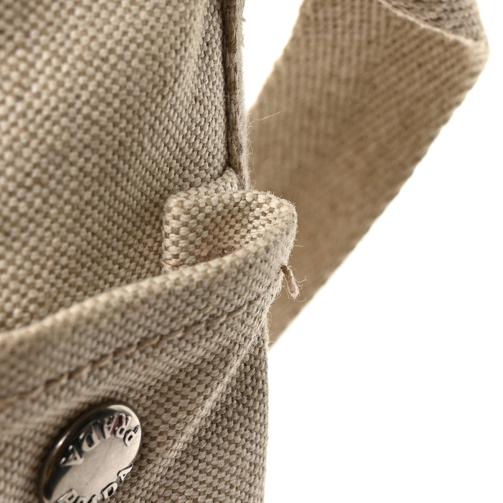 Canvas Calfskin Mini Route Bucket Bag Naturale