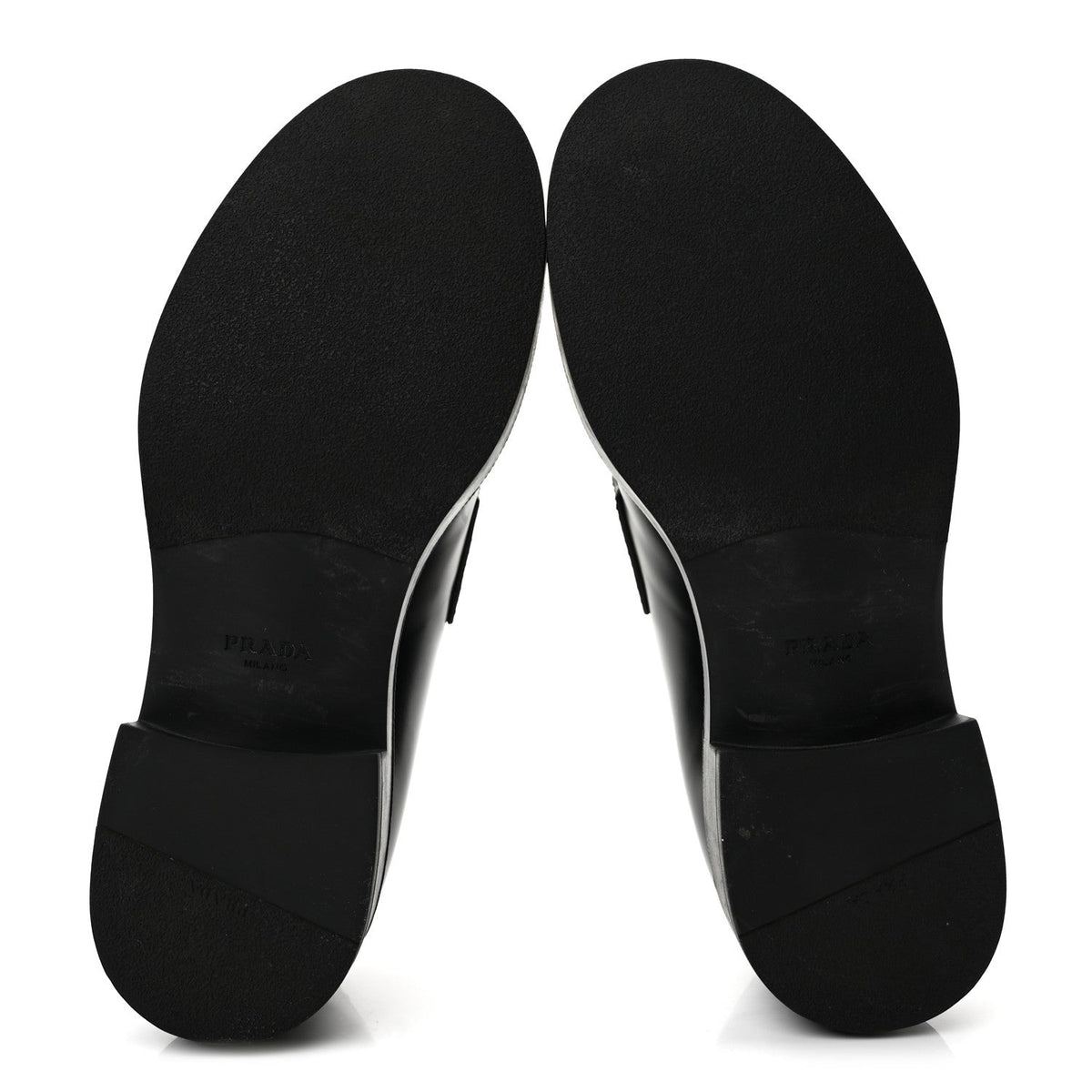 Spazzolato Metal Triangle Logo Mens 35mm Loafers 9.5 Black