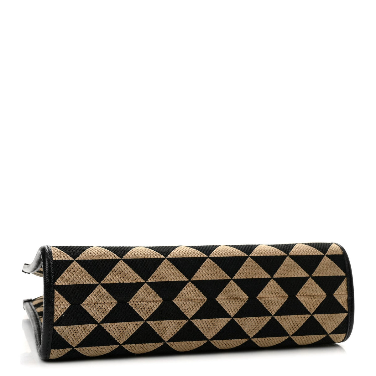 Jacquard Saffiano Triangolo Symbole Embroidered Small Tote Black Corda