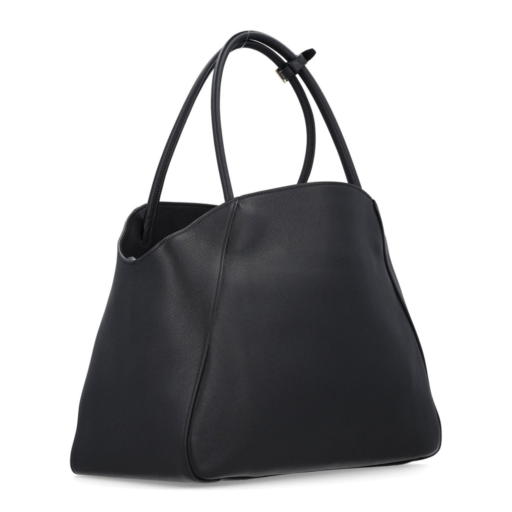 Soft Grain Calfskin Large Tote Bag Black