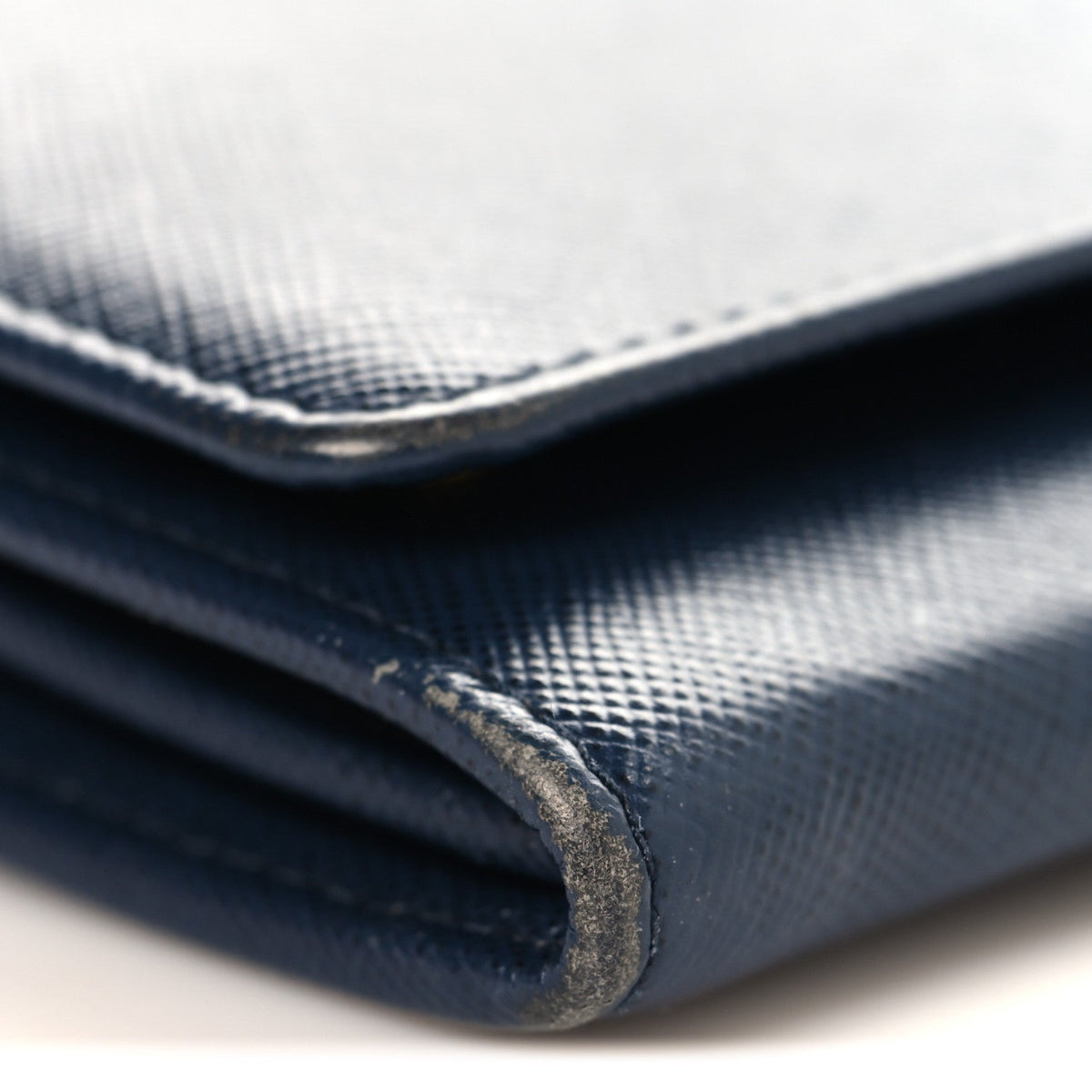 Saffiano Metal Continental Flap Travel Wallet Bluette