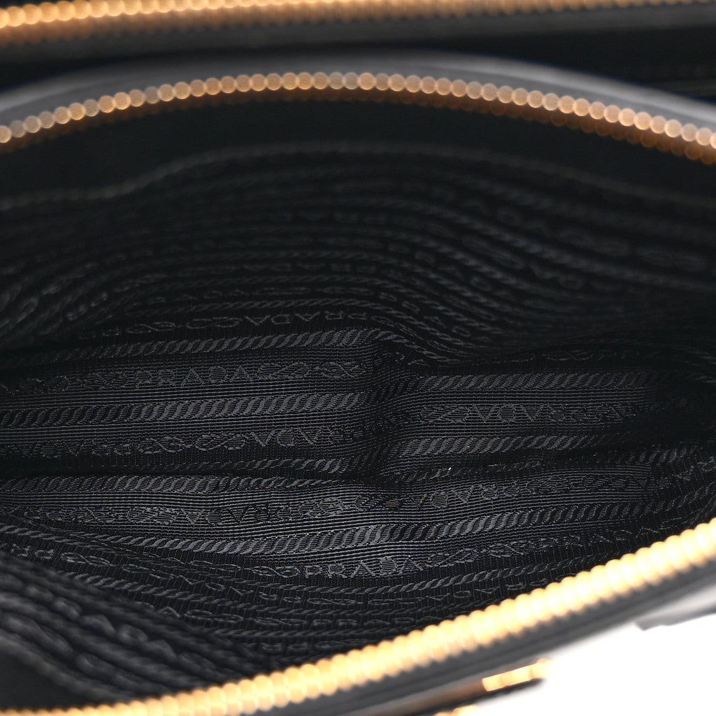 Saffiano Small Galleria Double Zip Tote Black