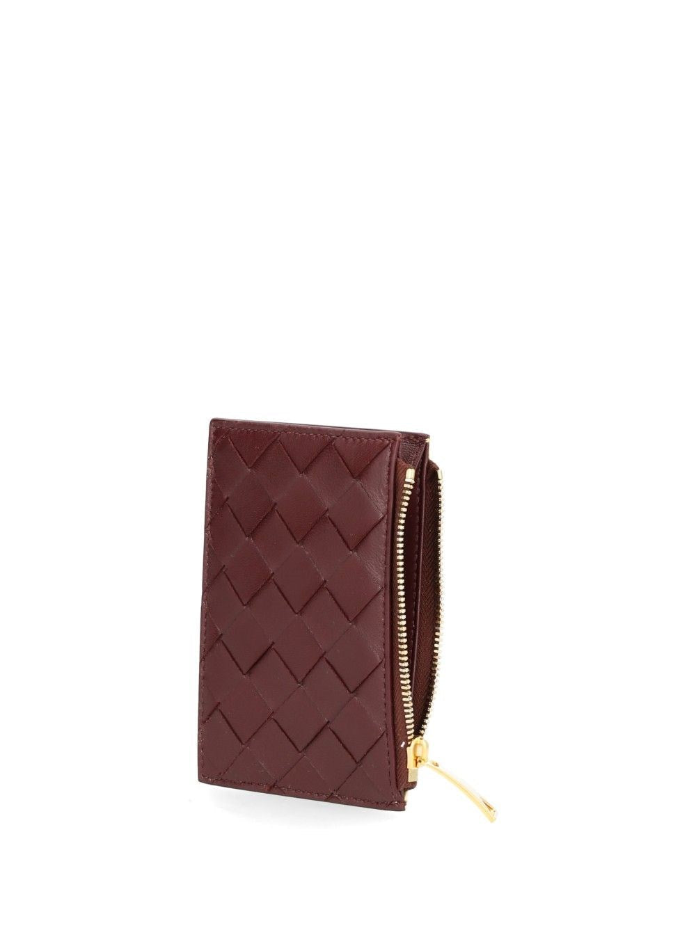 Bottega Veneta Women Woven Card Holder With Zip