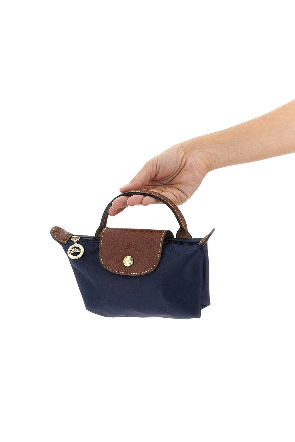 LONGCHAMP Le Pliage Pouch with Leather Details