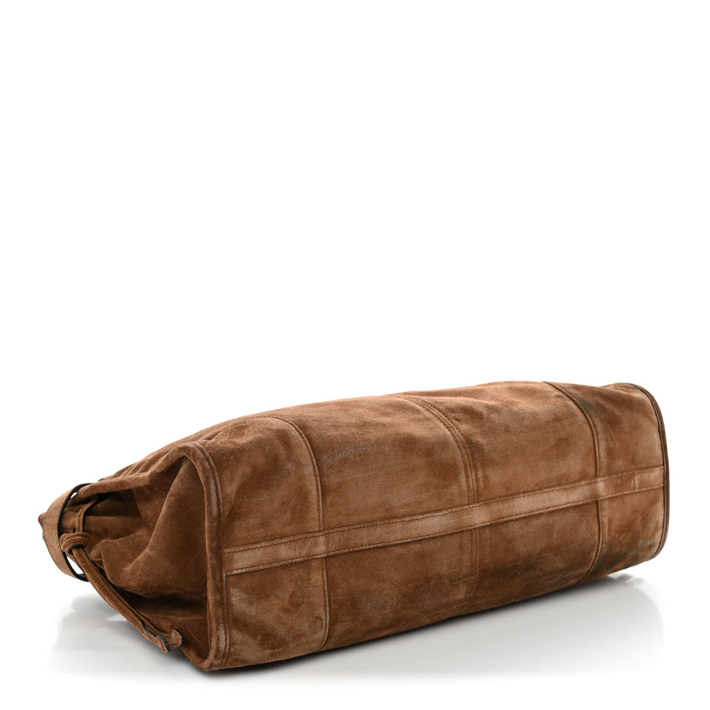 Suede Large Bonnie Shoulder Bag Cocoa Brown