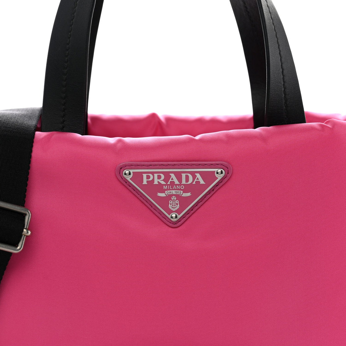 Tessuto Nylon Soft Padded Shopping Tote Fuxia