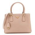 Saffiano Lux Small Galleria Double Zip Tote Cipria