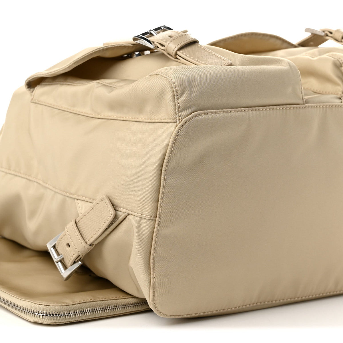 Nylon Vela Saffiano Medium Backpack Deserto