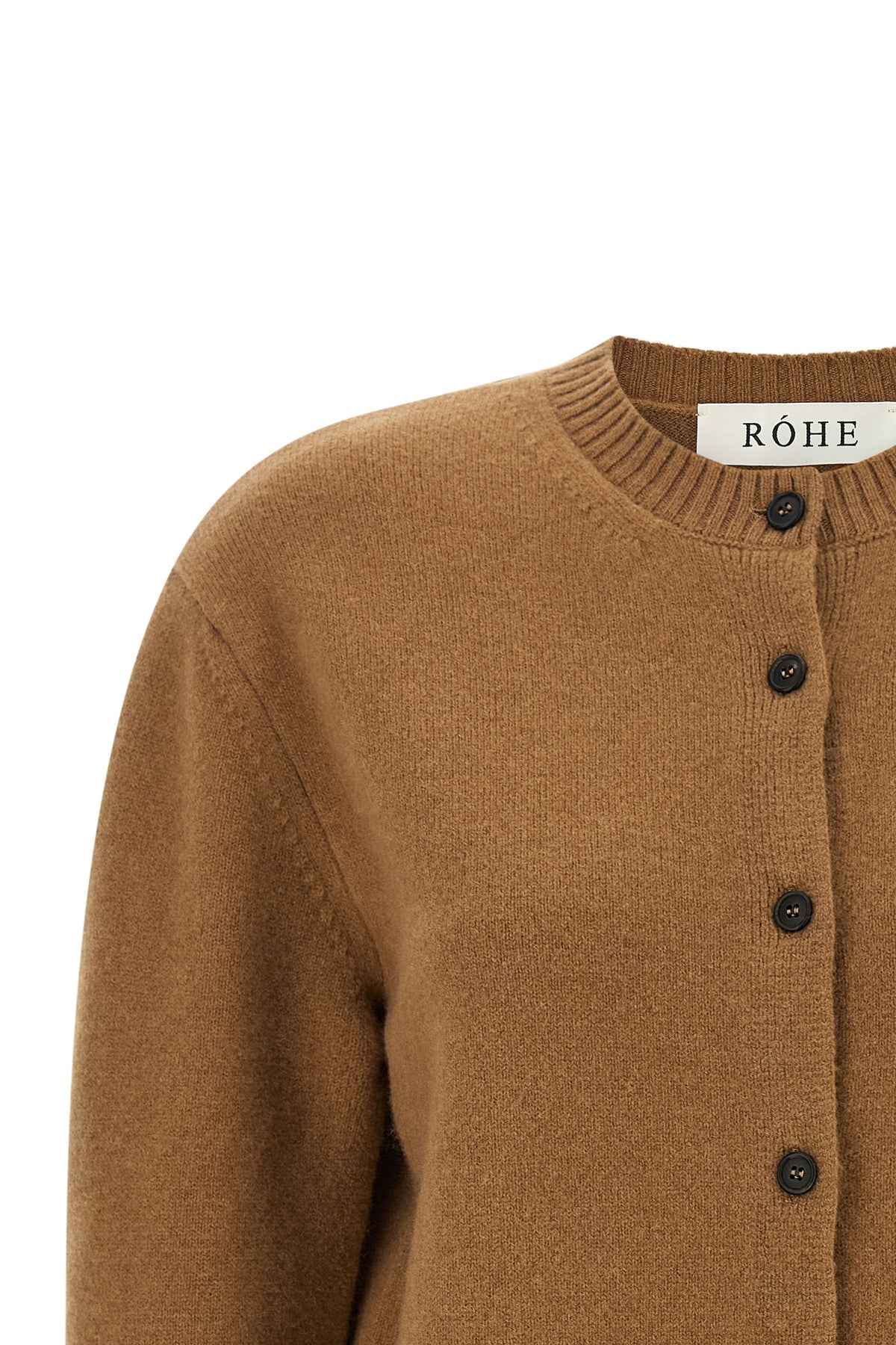 Cashmere Blend Crew-Neck Cardigan