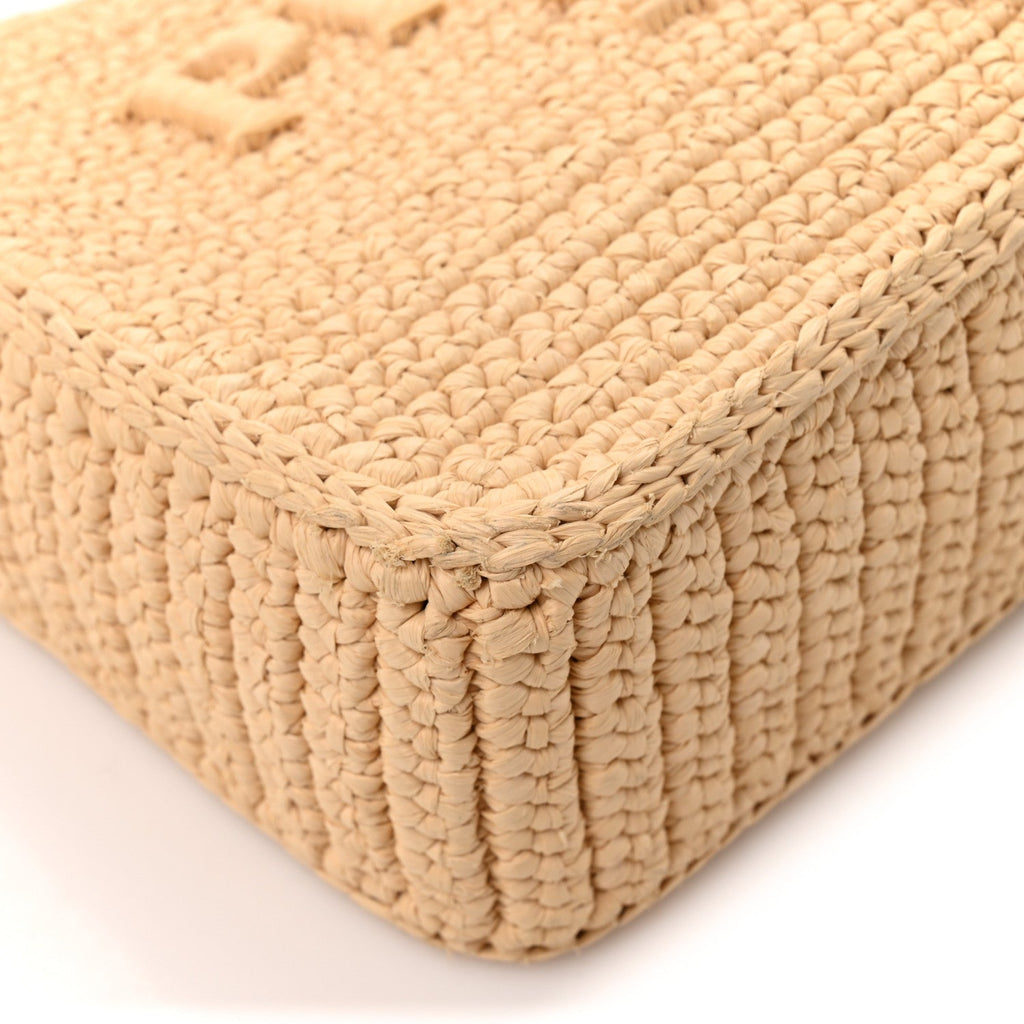 Yarn Raffia Effect Crochet Mini Re-Edition 2000 Shoulder Bag Naturale