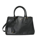 Saffiano Small Galleria Double Zip Tote Black