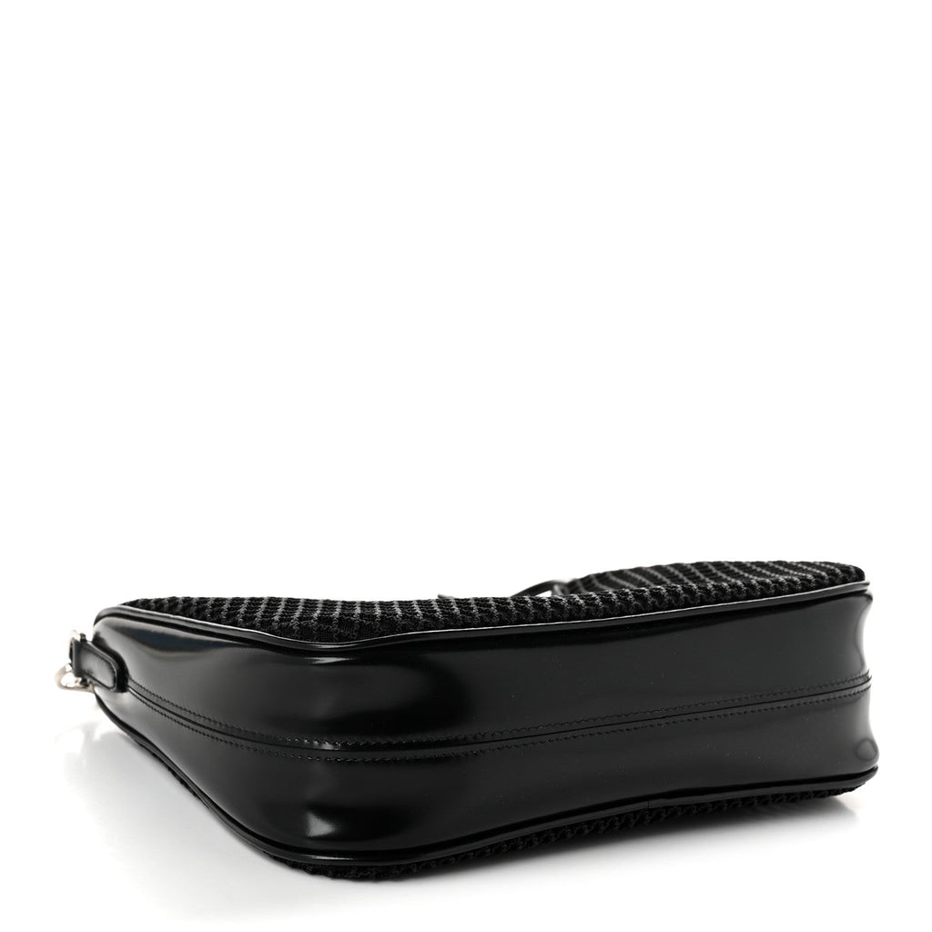 Mesh Brushed Calfskin Re-Edition 2005 Shoulder Bag Black