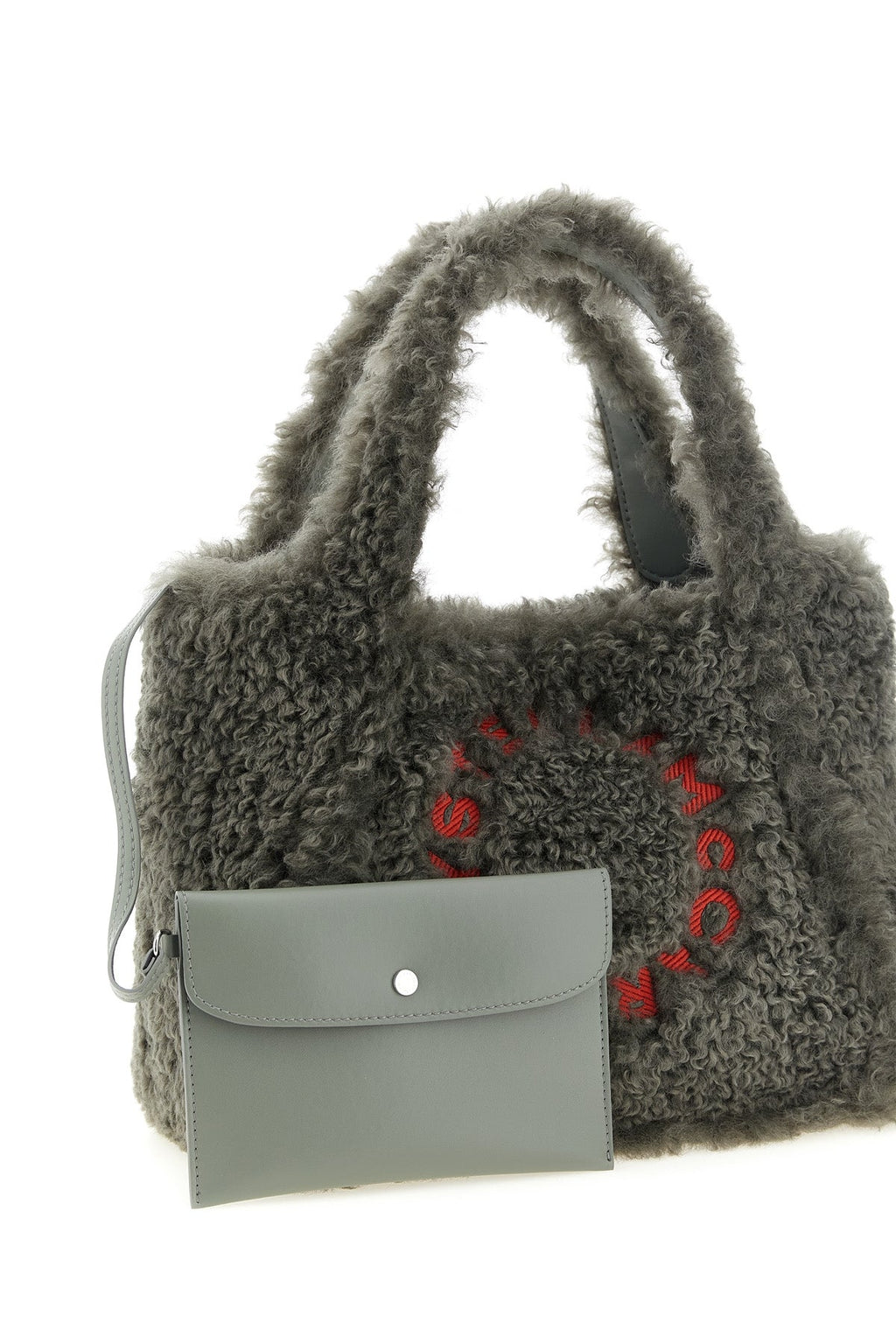 Logo Faux Shearling Tote