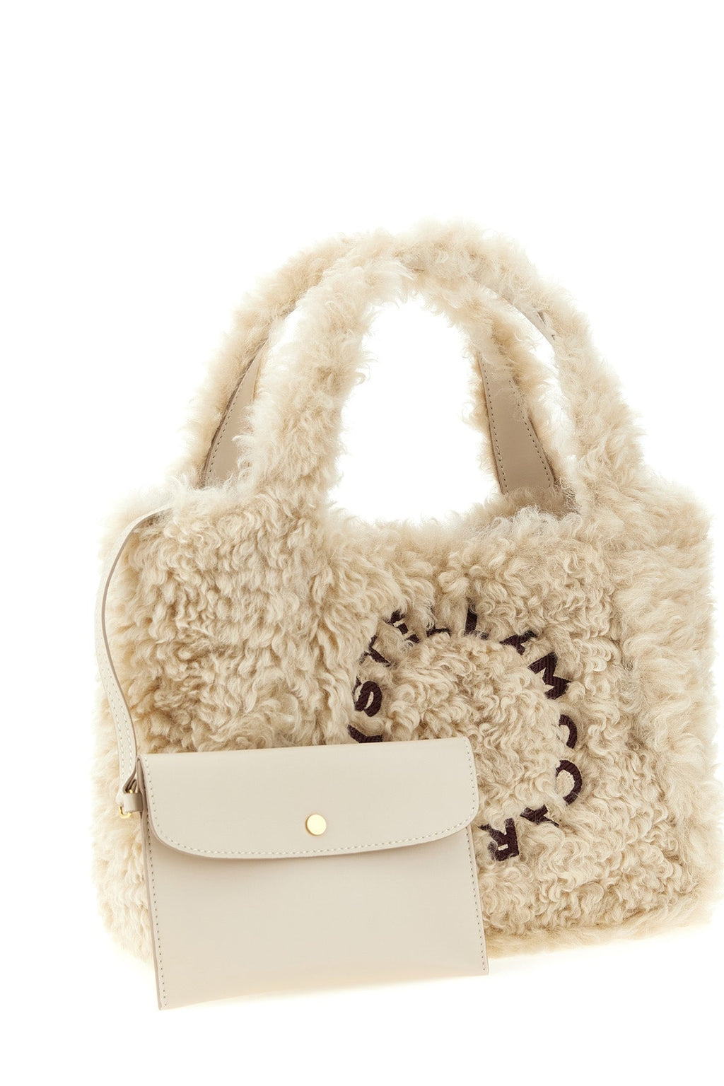 Logo Faux Shearling Tote
