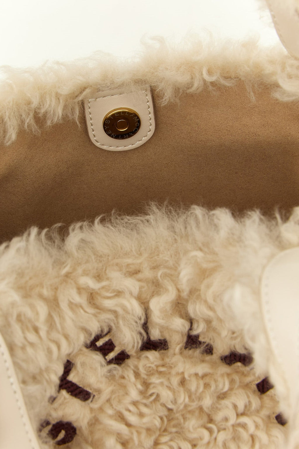 Logo Faux Shearling Tote