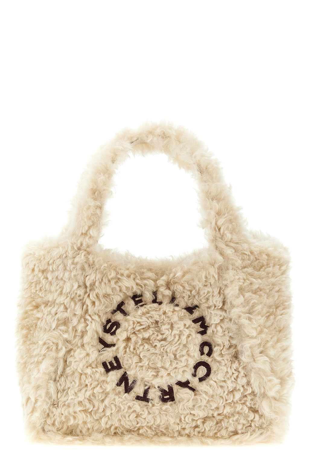 Logo Faux Shearling Tote