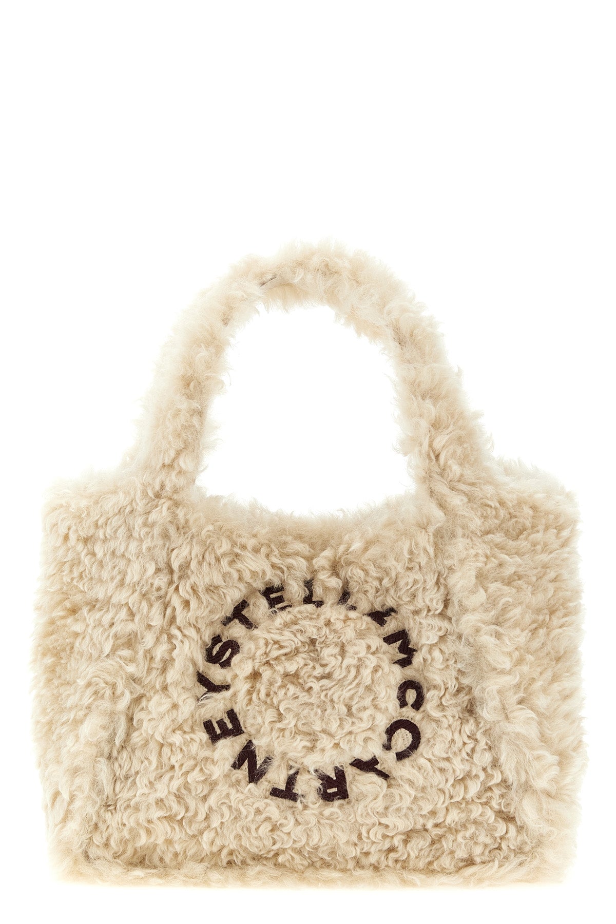Logo Faux Shearling Tote