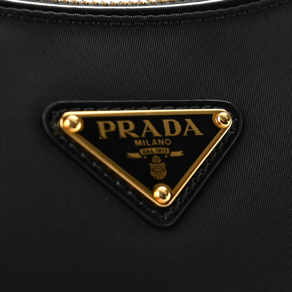 Re-Nylon Spazzolato Arque Shoulder Bag Black
