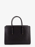 Bottega Veneta Women Barbara Leather Handbag With Intrecciato Motif