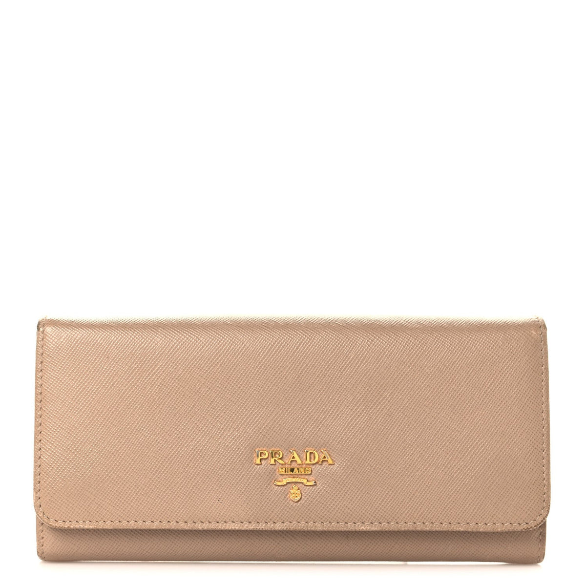 Saffiano Metal Continental Flap Wallet Cammeo