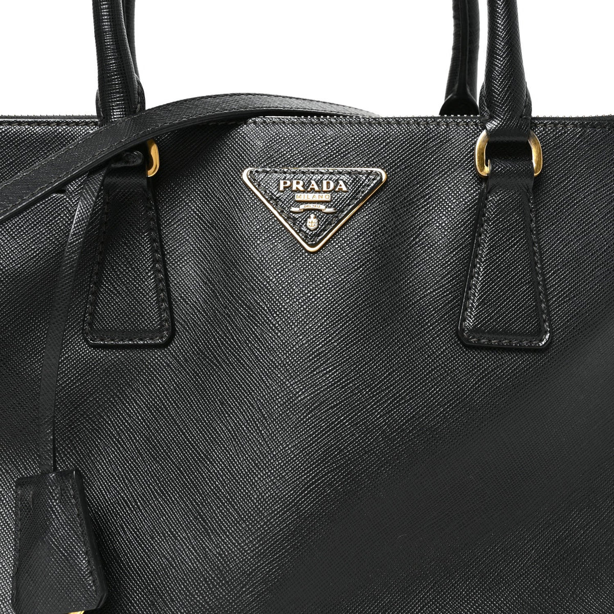 Saffiano Small Galleria Double Zip Tote Black