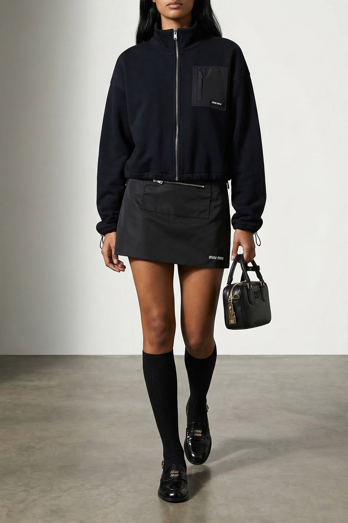 Miu Miu Top Handle Bag With Gold-Tone Hardware
