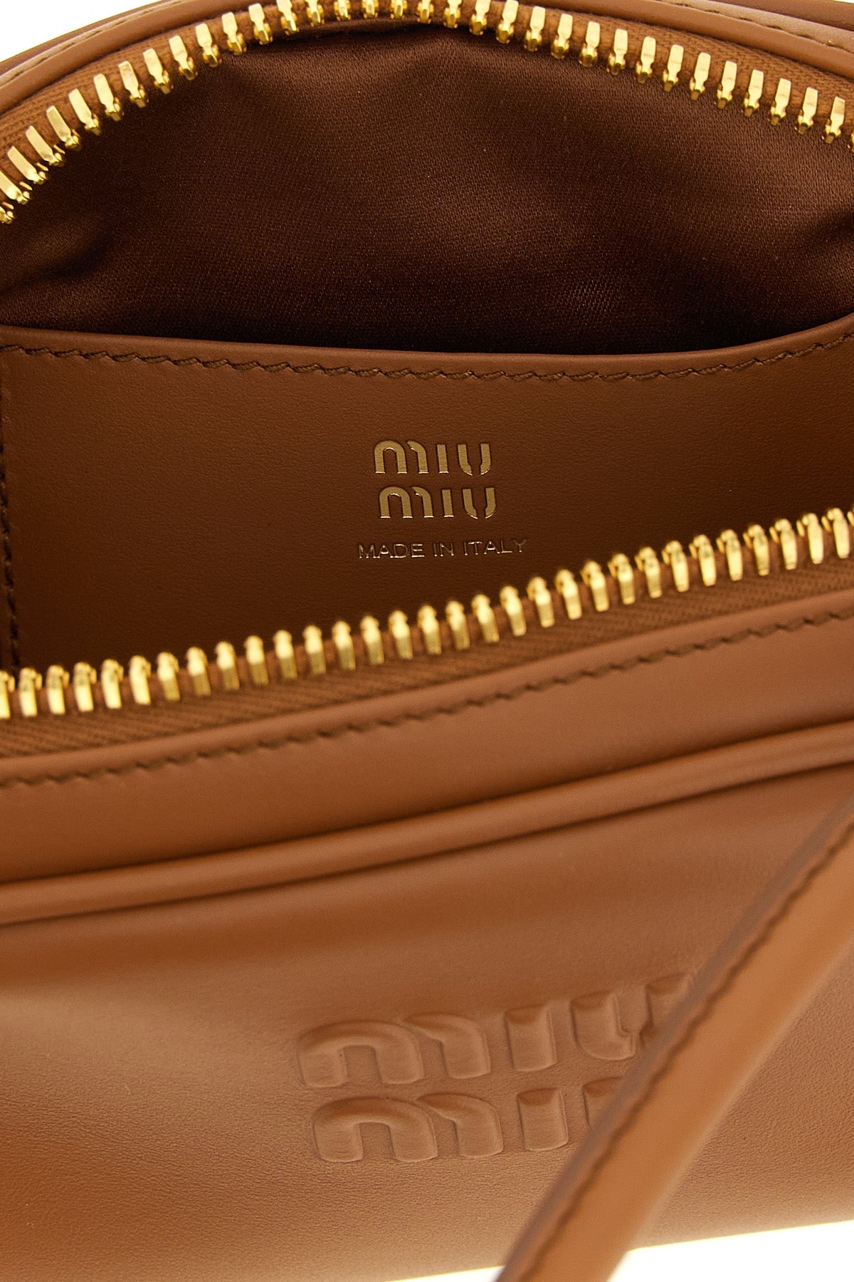 Miu Miu Mini Shoulder Bag With Embossed Logo
